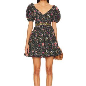 AGUA BY AGUA BENDITA Manzanilla embellished floral-print cotton mini dress